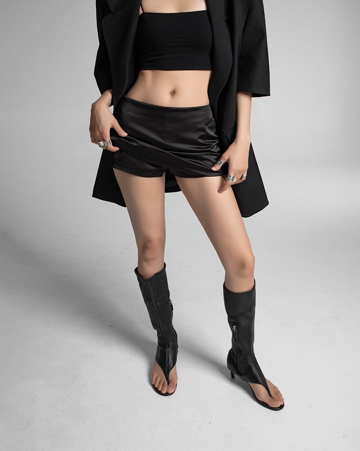 Paper Moon - Korean Women Fashion - #restrostyle - Satin Micro Skort - 2