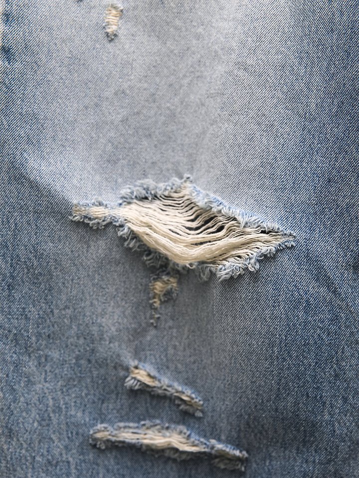 Paper Moon - Korean Women Fashion - #romanticstyle - Vintage Distressed Wide-Leg Denim - 10