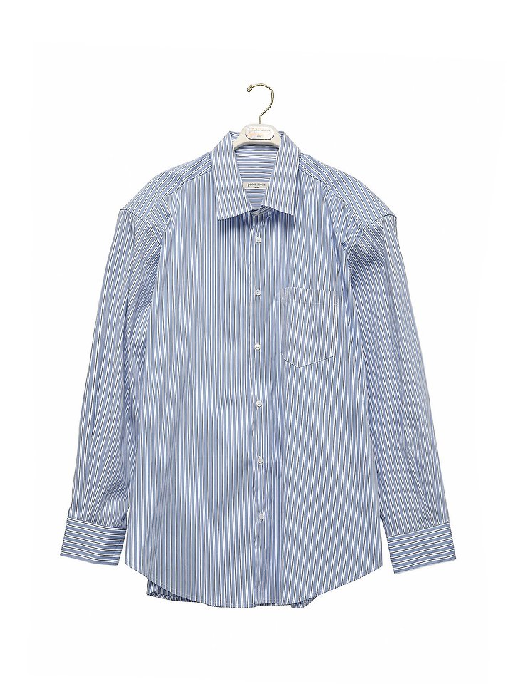 Paper Moon - Korean Women Fashion - #romanticstyle - Boyfriend-Fit Oversized Striped Button-Down Shirt - 5