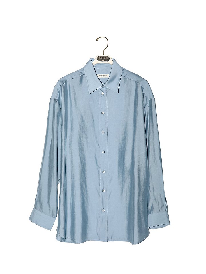 Paper Moon - Korean Women Fashion - #shopsmall - Sheer Silky Classic Button-Down Shirt - 6
