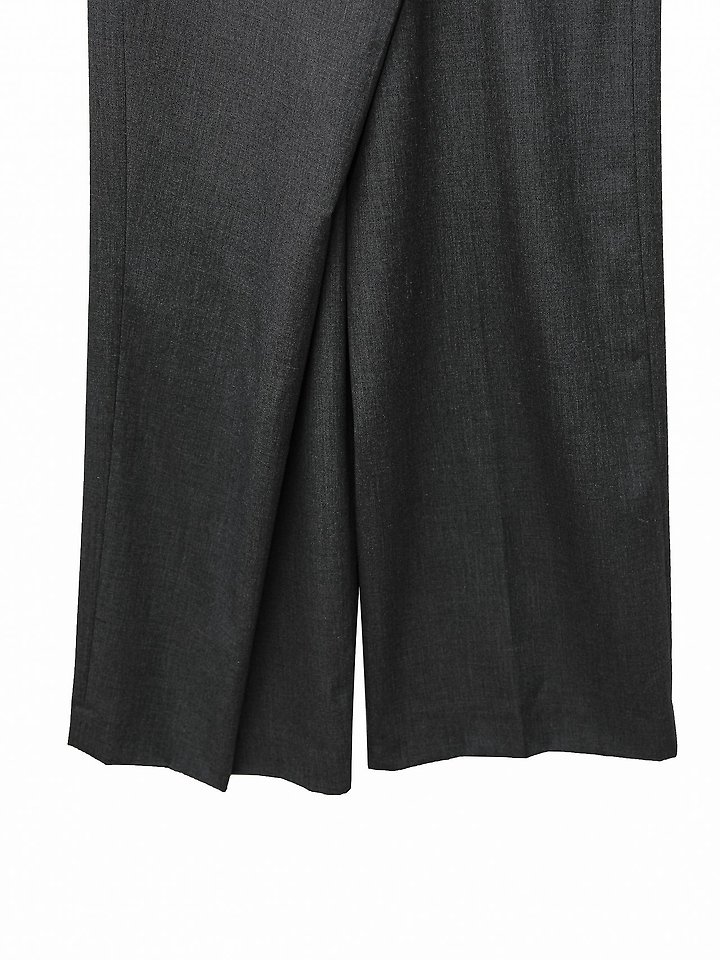 Paper Moon - Korean Women Fashion - #shopsmall - Asymmetric Pintuck Maxi Wide Trousers - 11