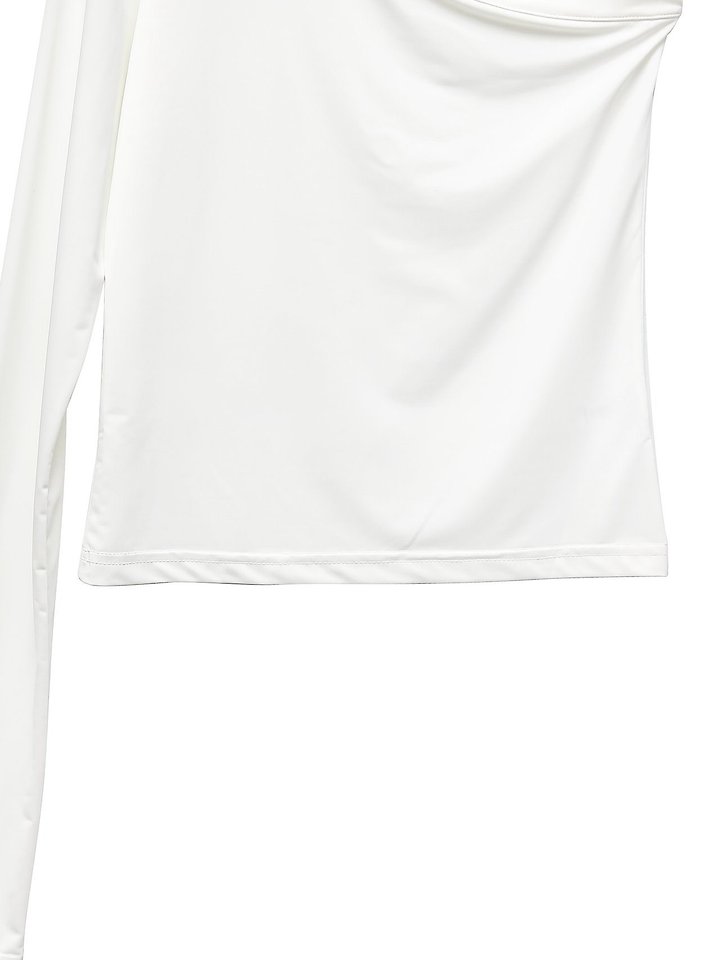 Paper Moon - Korean Women Fashion - #shopsmall - Asymmetric One-Shoulder Long Sleeve Top - 10
