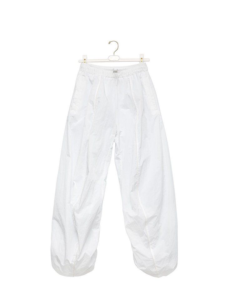 Paper Moon - Korean Women Fashion - #thatsdarling - Nylon Drawstring Wide Twist-Pattern Trousers - 6