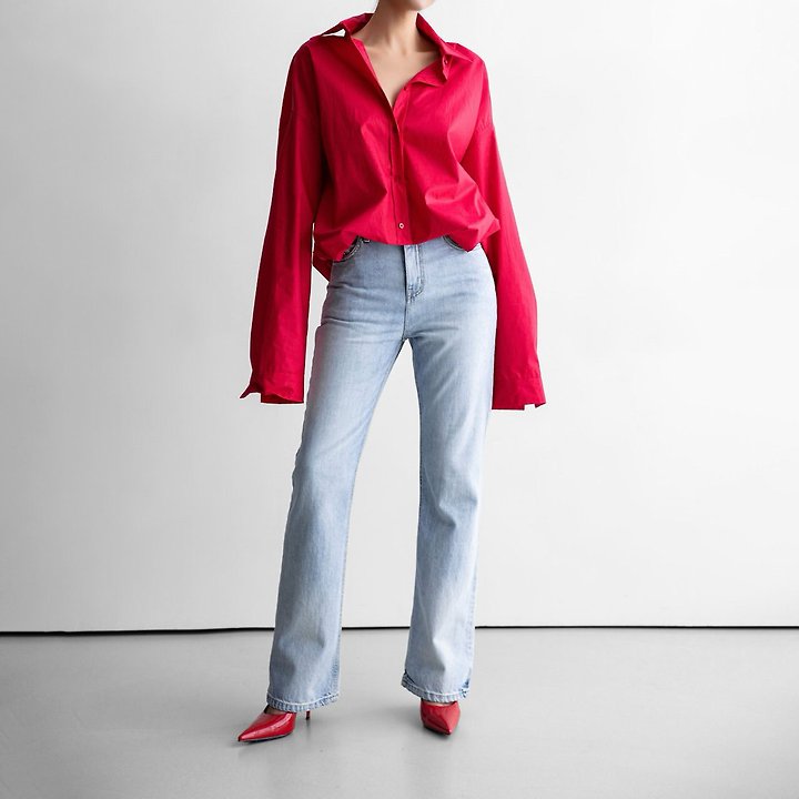 Paper Moon - Korean Women Fashion - #thelittlethings - Balloon-Fit Cotton Button-Down Shirt - 5