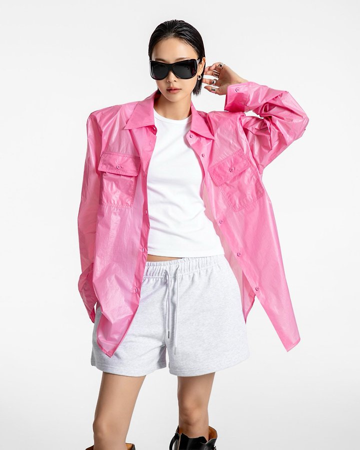 Paper Moon - Korean Women Fashion - #thatsdarling - Nylon Summer Utility Pocket Shirt - 4
