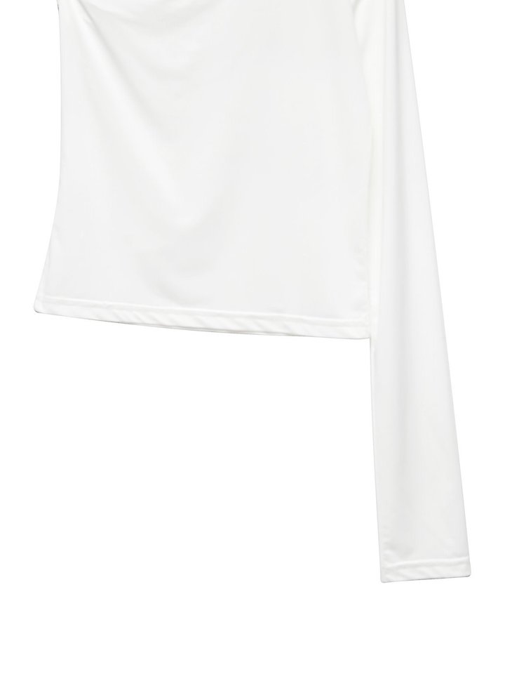 Paper Moon - Korean Women Fashion - #thelittlethings - Asymmetric One-Shoulder Long Sleeve Top - 12