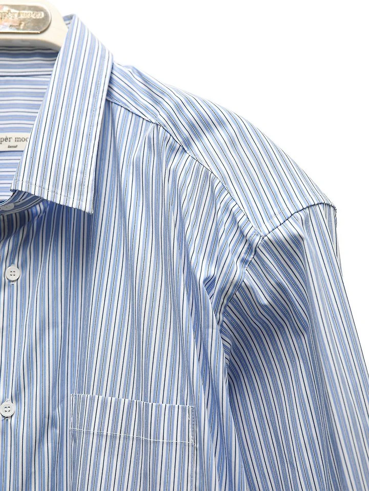 Paper Moon - Korean Women Fashion - #thelittlethings - Boyfriend-Fit Oversized Striped Button-Down Shirt - 8
