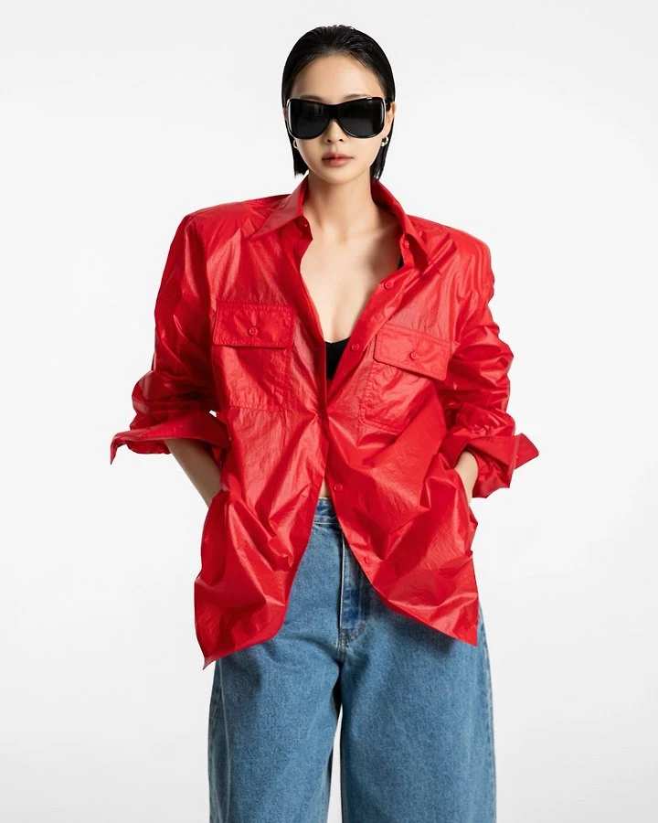 Paper Moon - Korean Women Fashion - #thelittlethings - Nylon Summer Utility Pocket Shirt