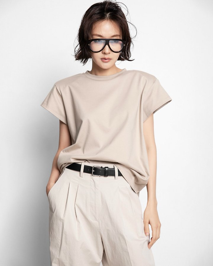 Paper Moon - Korean Women Fashion - #vintageinspired - Padded Shoulder Wing Sleeve Tee