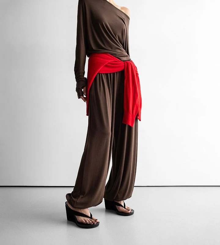 Paper Moon - Korean Women Fashion - #womensfashion - Draped Balloon Jogger Pants