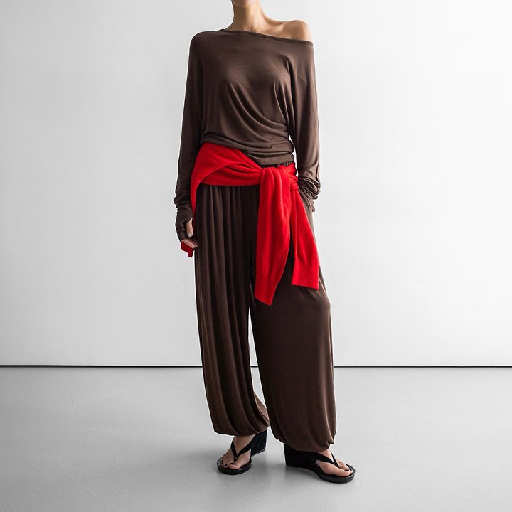 Paper Moon - Korean Women Fashion - #womensfashion - Draped Off-Shoulder Keyhole Top - 2