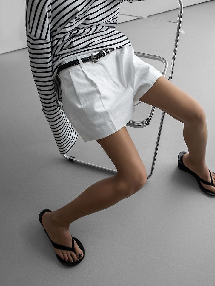 Paper Moon - Korean Women Fashion - #womensfashion - Washed Linen Chino Shorts