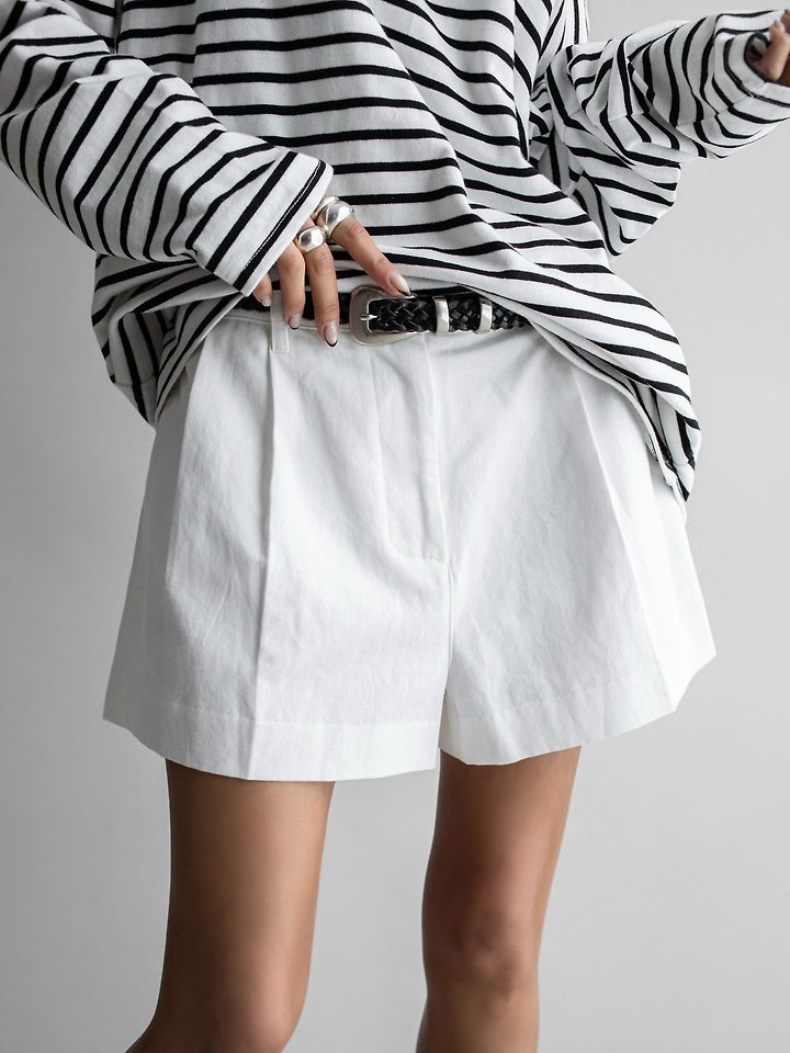 Paper Moon - Korean Women Fashion - #womensfashion - Washed Linen Chino Shorts - 7