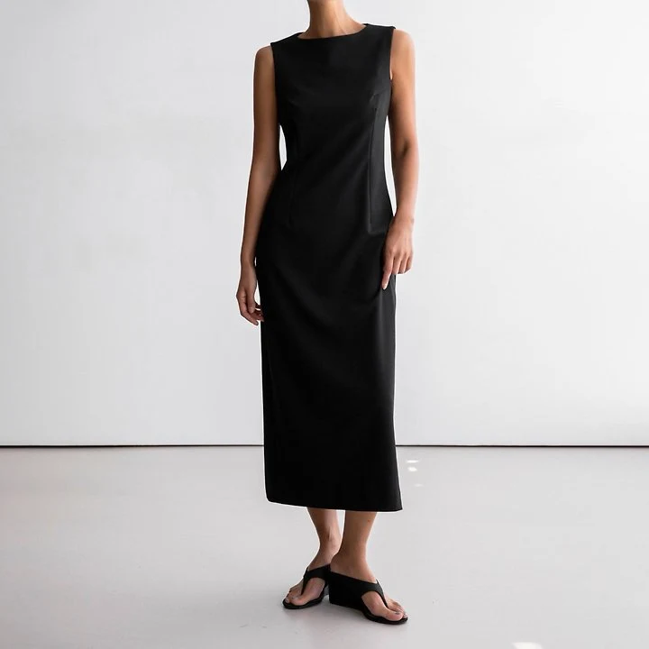 Paper Moon - Korean Women Fashion - #womensfashion - Crepe Pencil-Line Midi Sleeveless Kelly One-piece - 2