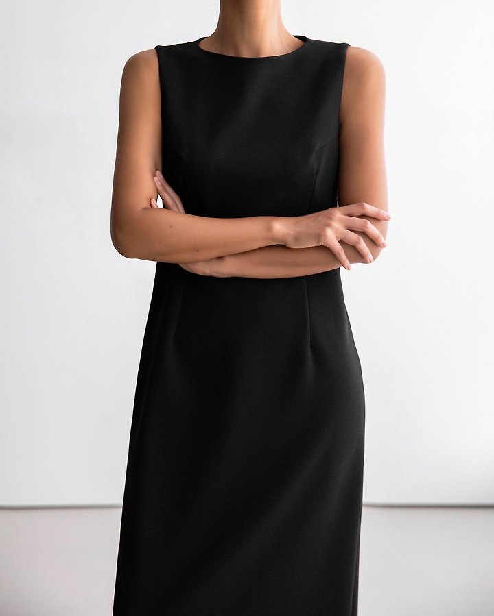 Paper Moon - Korean Women Fashion - #momslook - Crepe Pencil-Line Midi Sleeveless Kelly One-piece - 4
