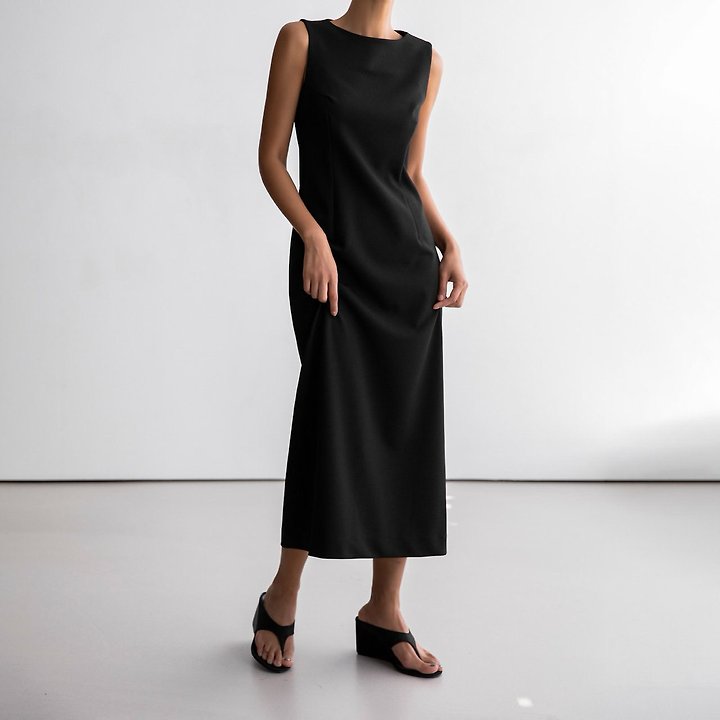 Paper Moon - Korean Women Fashion - #womensfashion - Crepe Pencil-Line Midi Sleeveless Kelly One-piece - 6