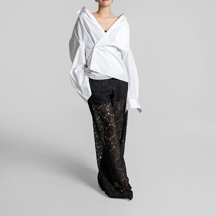 Paper Moon - Korean Women Fashion - #womensfashion - Oversized Wrap Draped Shirt - 2