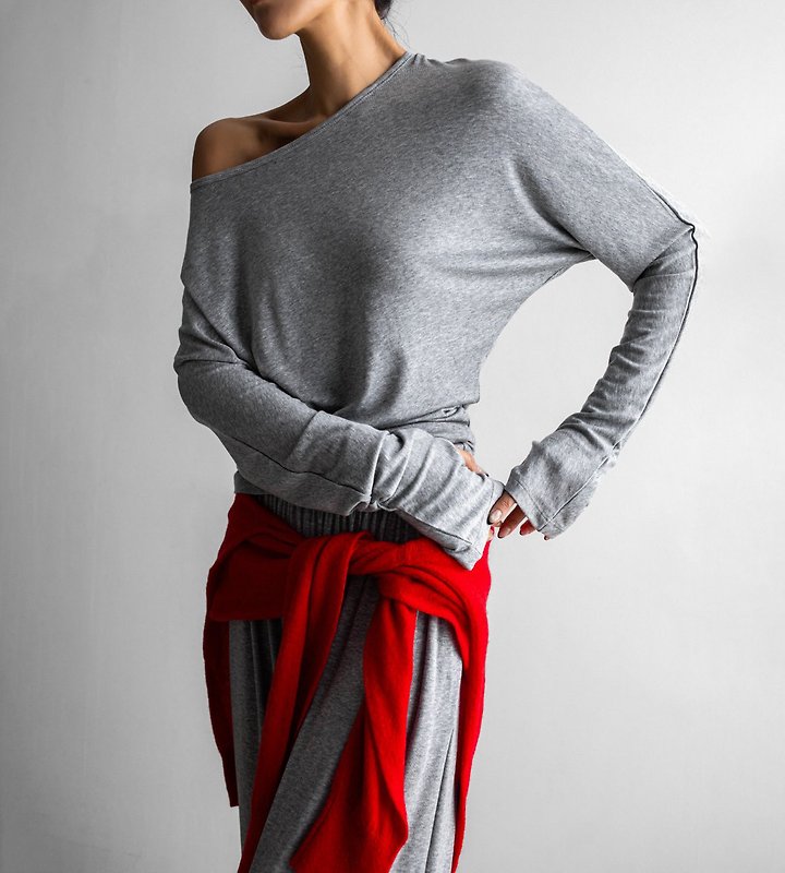 Paper Moon - Korean Women Fashion - #womensfashion - Draped Off-Shoulder Keyhole Top