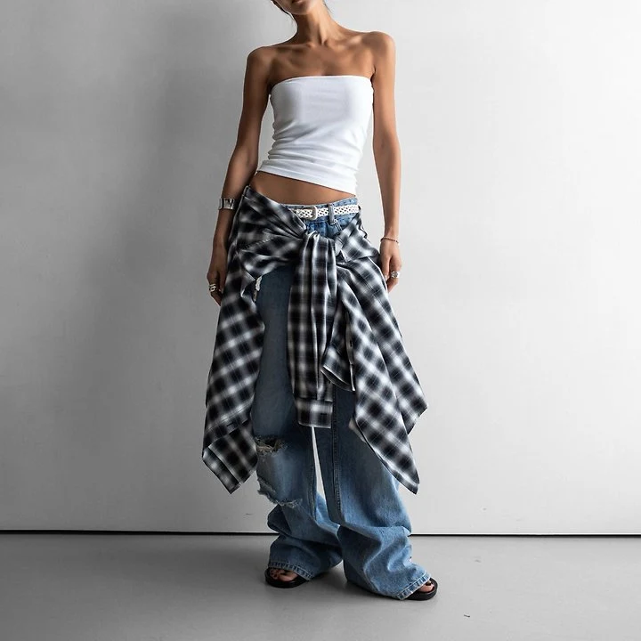 Paper Moon - Korean Women Fashion - #womensfashion - Everyday Oversized Plaid Check Shirt - 6