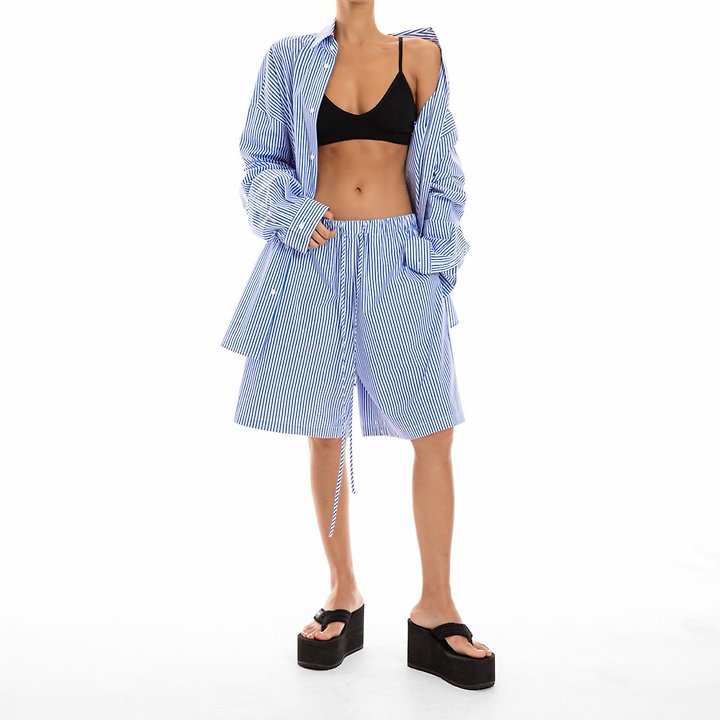 Paper Moon - Korean Women Fashion - #womensfashion - Lounge Stripe Button-Down Shirt - 2
