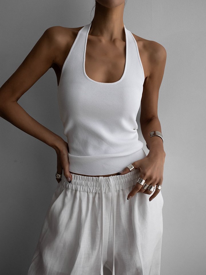 Paper Moon - Korean Women Fashion - #womensfashion - Classic Halter Neck Knit Top