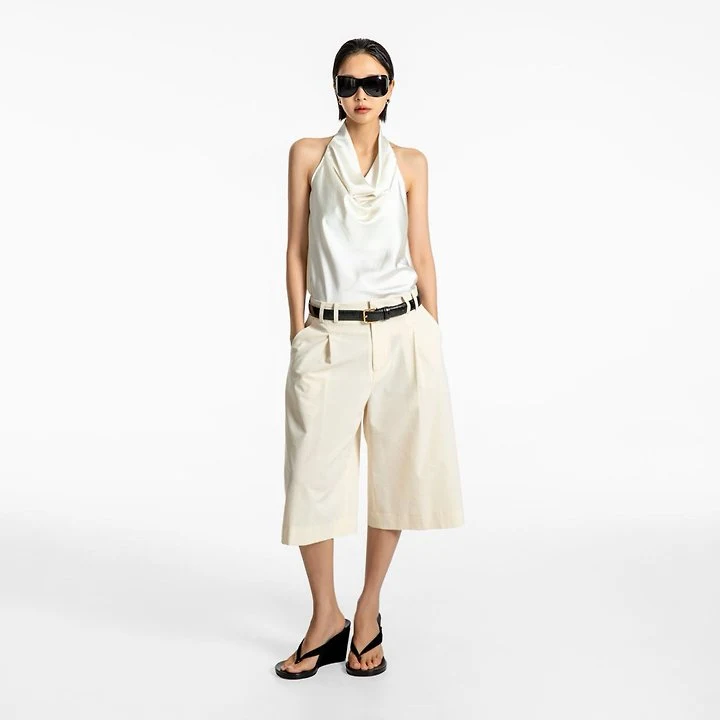 Paper Moon - Korean Women Fashion - #momslook - Classic Wide-Fit Bermuda Trousers - 4