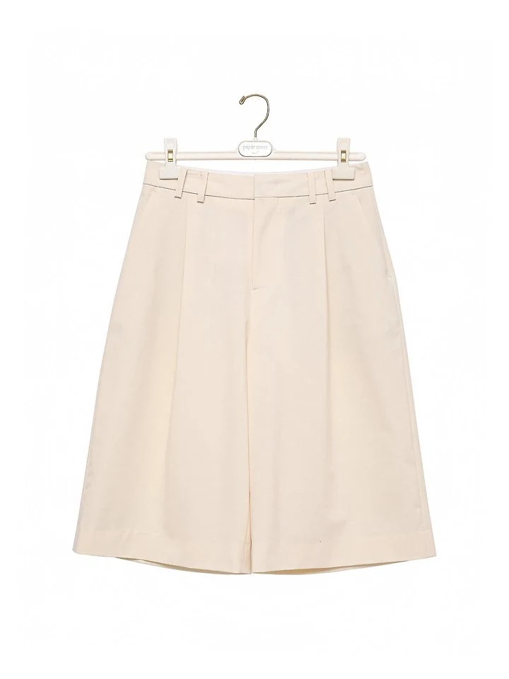 Paper Moon - Korean Women Fashion - #womensfashion - Classic Wide-Fit Bermuda Trousers - 8