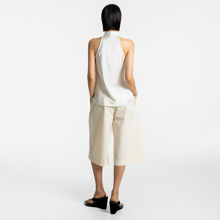 Paper Moon - Korean Women Fashion - #womensfashion - Classic Satin Halter Neck Blouse - 3