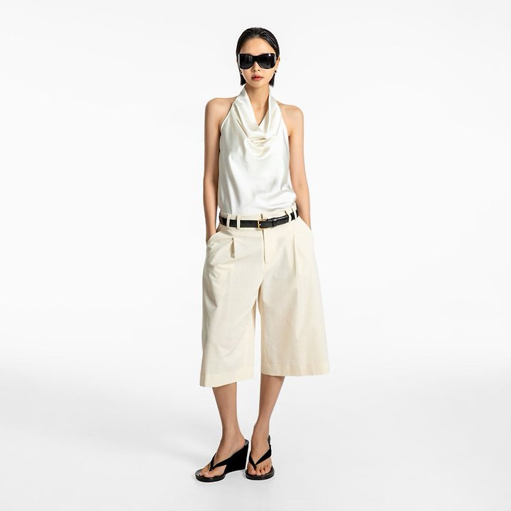 Paper Moon - Korean Women Fashion - #womensfashion - Classic Satin Halter Neck Blouse - 5