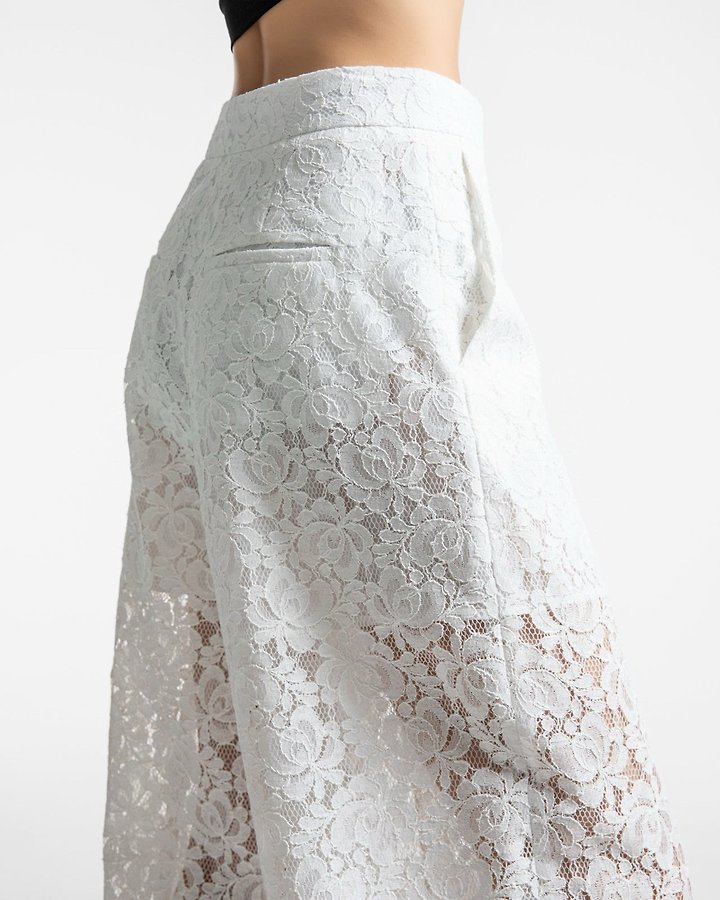 Paper Moon - Korean Women Fashion - #womensfashion - Classic Floral Lace Wide Pants - 2
