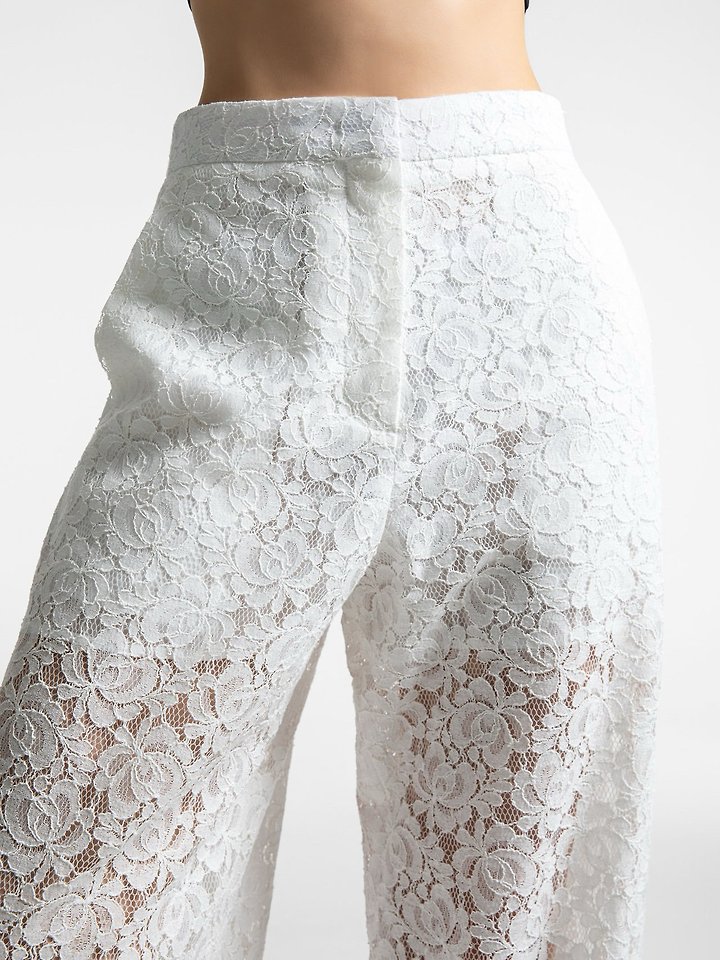 Paper Moon - Korean Women Fashion - #womensfashion - Classic Floral Lace Wide Pants - 6