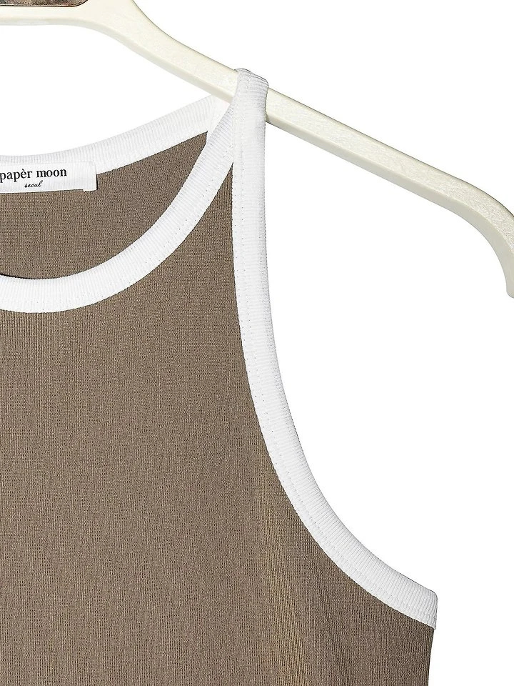 Paper Moon - Korean Women Fashion - #womensfashion - Color-Block Halter Neck Sleeveless Tank Top - 8