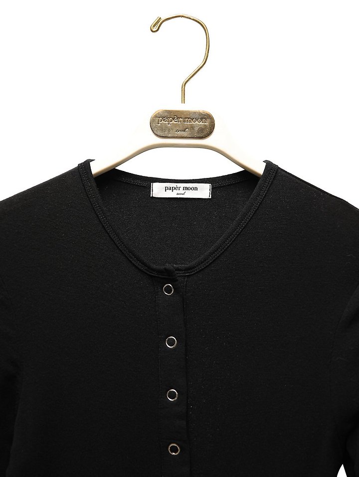 Paper Moon - Korean Women Fashion - #womensfashion - Ring Snap Button Detail Bodysuit - 8