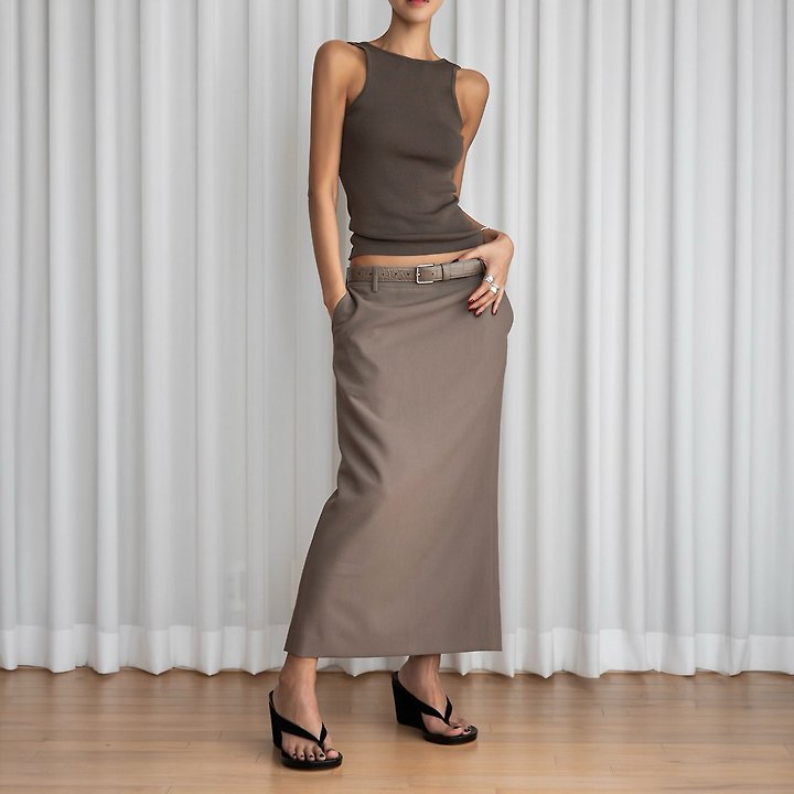 Paper Moon - Korean Women Fashion - #womensfashion - Classic Back-Slit Midi Pencil Skirt - 3