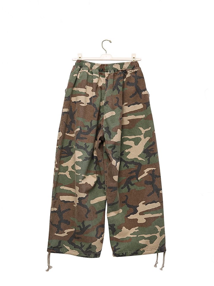 Paper Moon - Korean Women Fashion - #womensfashion - Camouflage Cotton Banded Maxi Wide Trousers - 9