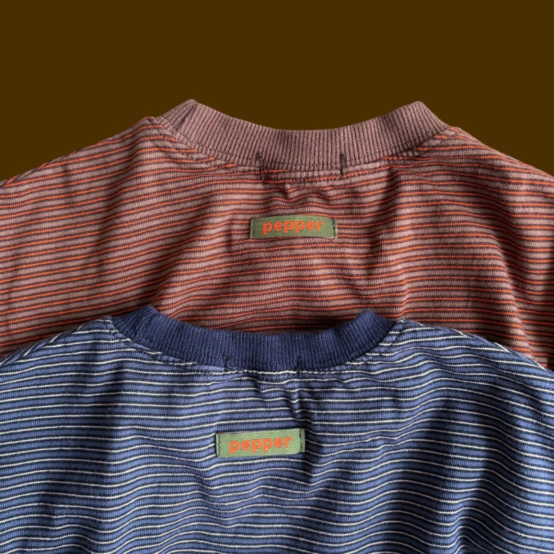 Pepper - Korean Children Fashion - #Kfashion4kids - Jelly Striped Tee (Adult) - 5