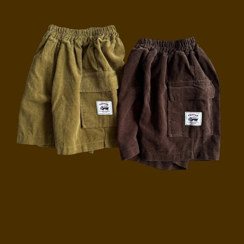 Pepper - Korean Children Fashion - #Kfashion4kids - Cocoa Ball Corduroy Bermuda Shorts