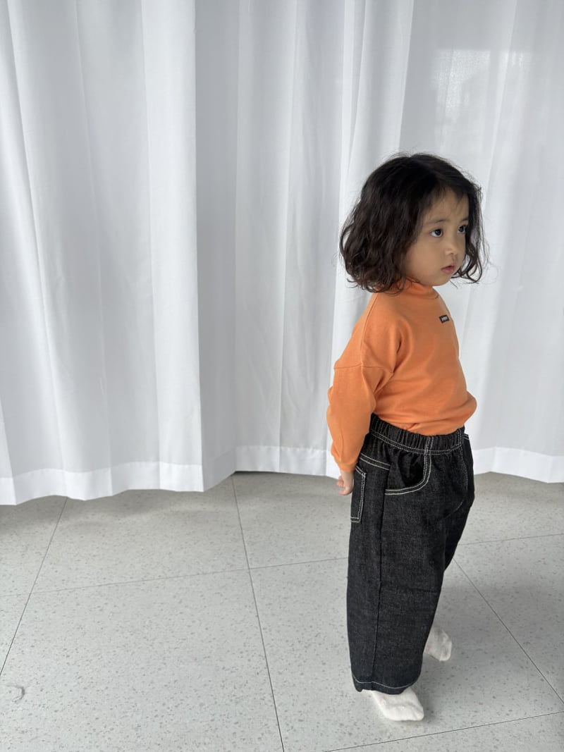 Pepper - Korean Children Fashion - #childofig - Tangerine Mock Neck Top - 3