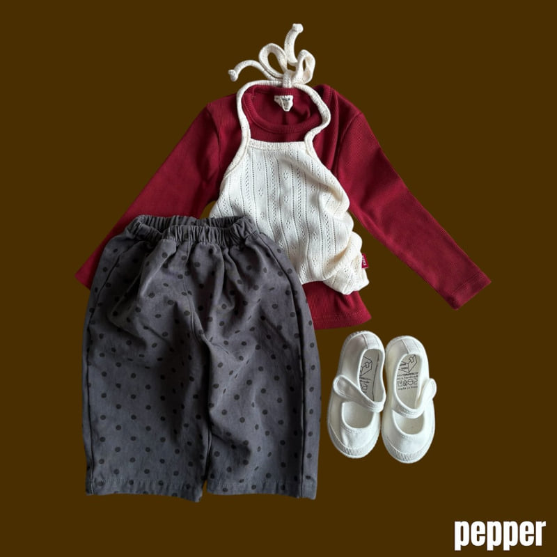 Pepper - Korean Children Fashion - #childofig - Knit Eyelet Halter Top - 7