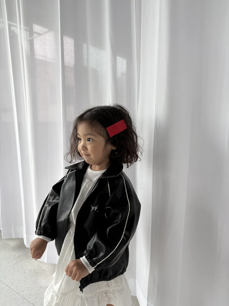 Pepper - Korean Children Fashion - #childofig - PP Faux Leather Jacket - 5