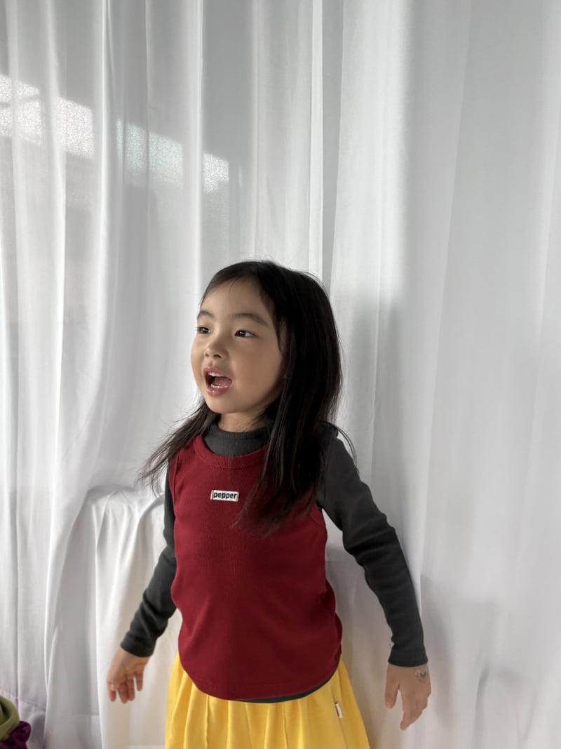 Pepper - Korean Children Fashion - #designkidswear - Ribbed Layered Sleeveless Top - 3