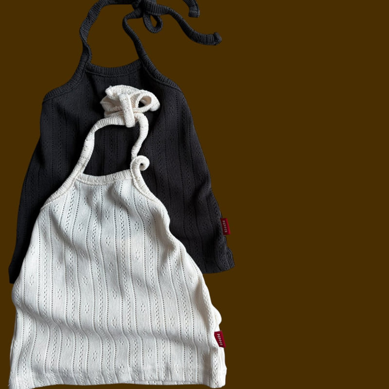 Pepper - Korean Children Fashion - #designkidswear - Knit Eyelet Halter Top - 9