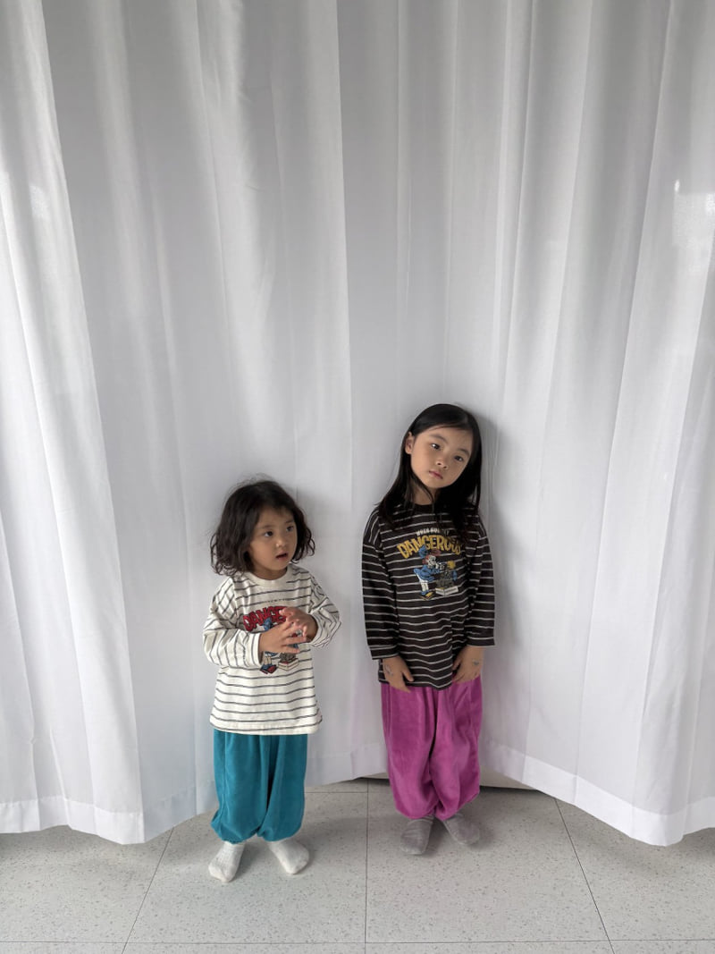 Pepper - Korean Children Fashion - #designkidswear - Bulldog Striped Tee - 5