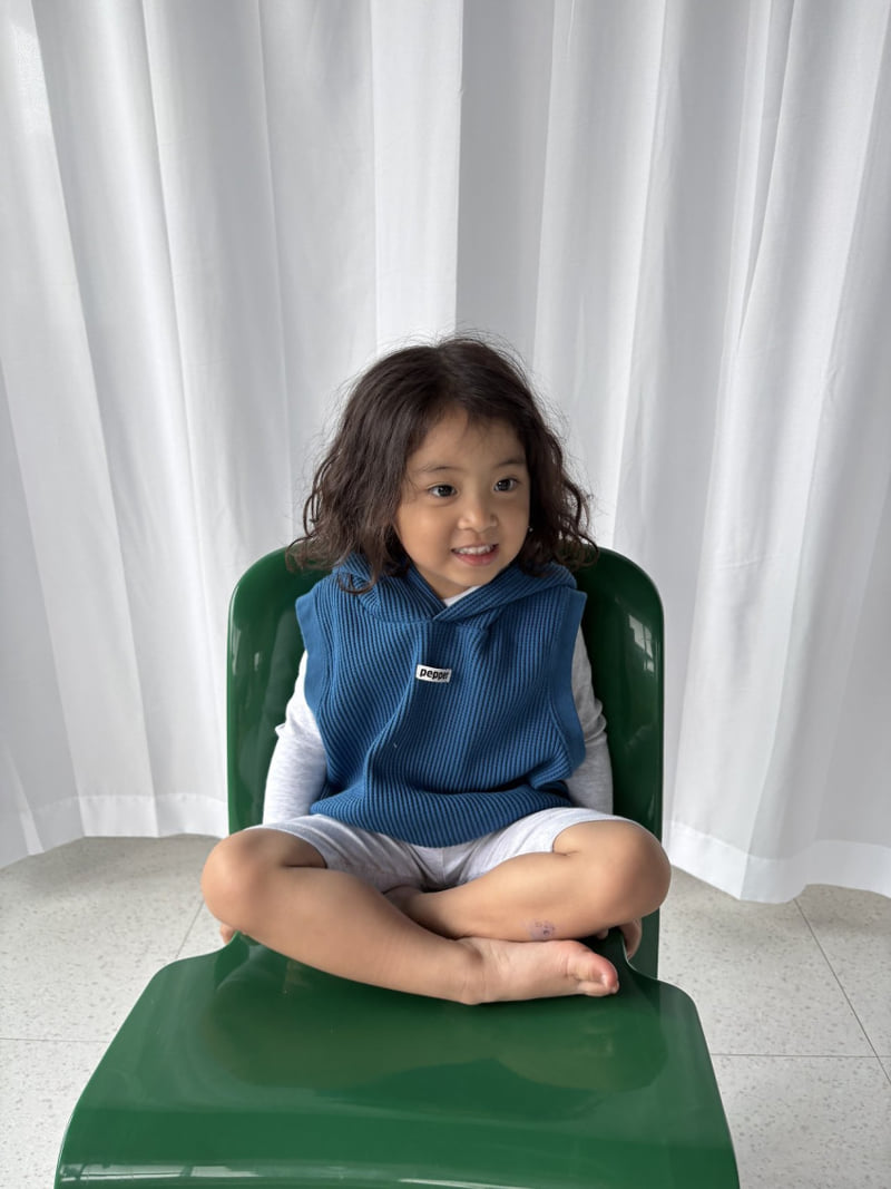 Pepper - Korean Children Fashion - #discoveringself - Waffle Hooded Vest - 3