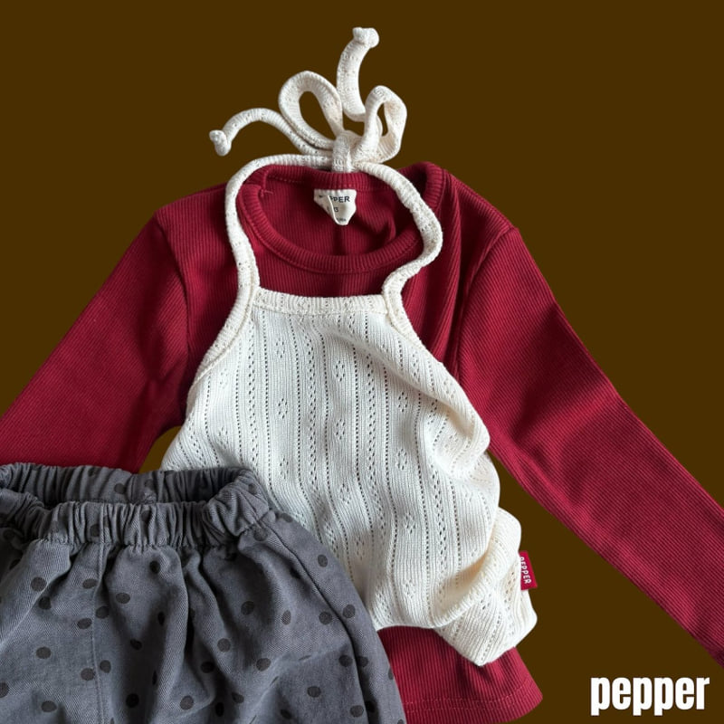 Pepper - Korean Children Fashion - #discoveringself - Knit Eyelet Halter Top - 10