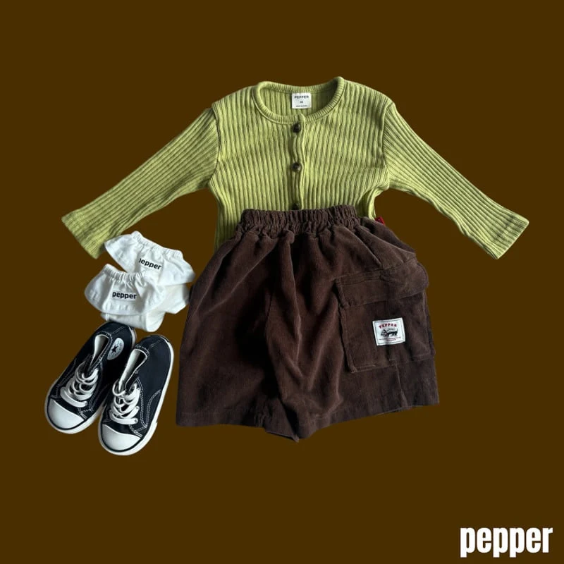 Pepper - Korean Children Fashion - #discoveringself - Cocoa Ball Corduroy Bermuda Shorts - 10