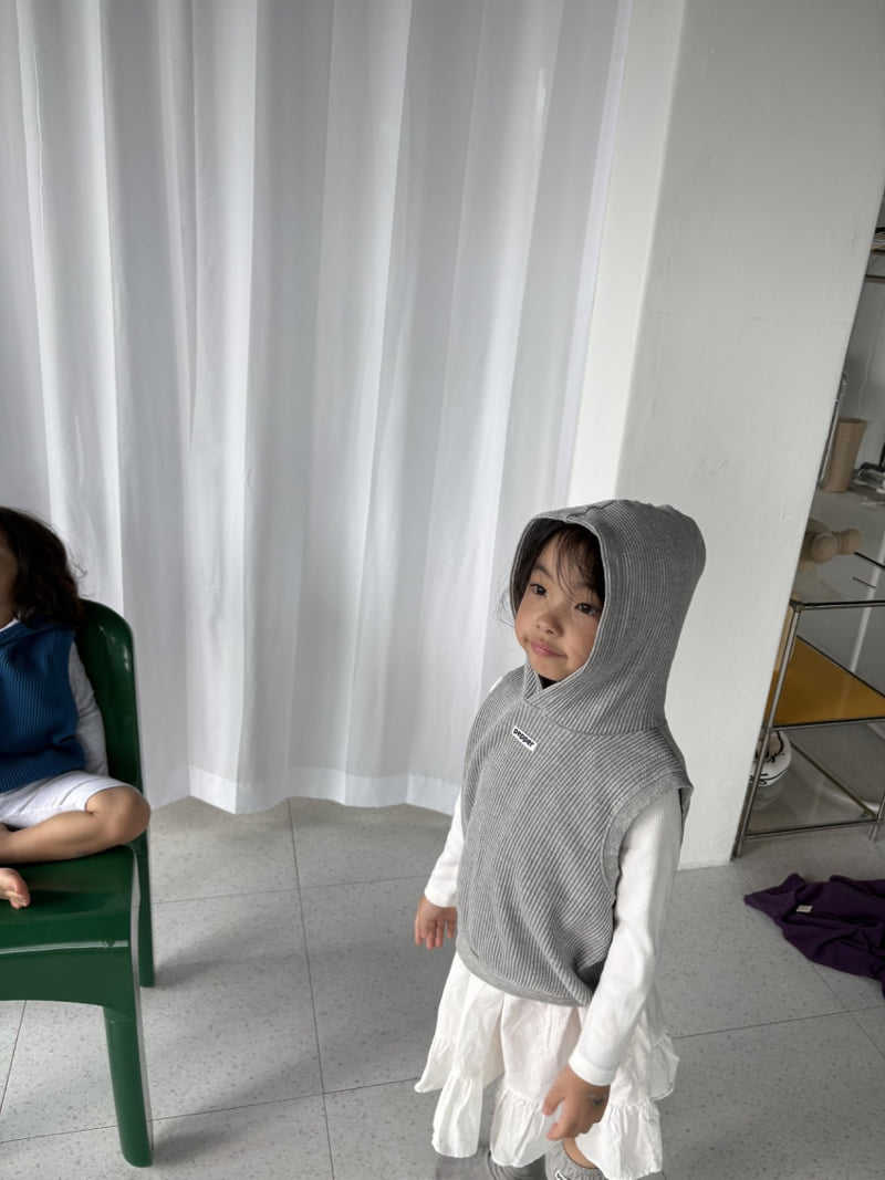 Pepper - Korean Children Fashion - #discoveringself - Waffle Hooded Vest - 4