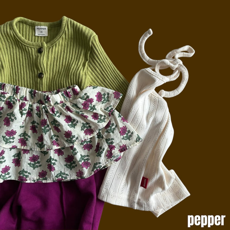 Pepper - Korean Children Fashion - #fashionkids - Knit Eyelet Halter Top - 11