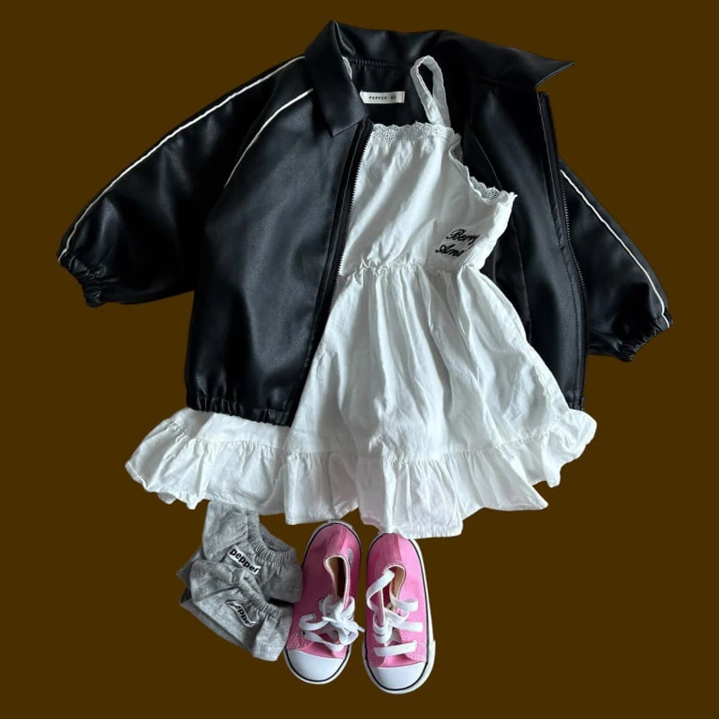 Pepper - Korean Children Fashion - #fashionkids - PP Faux Leather Jacket - 9
