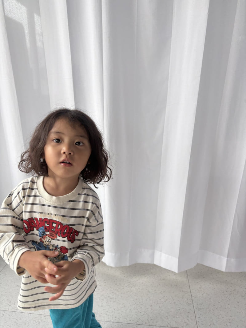 Pepper - Korean Children Fashion - #fashionkids - Bulldog Striped Tee - 7